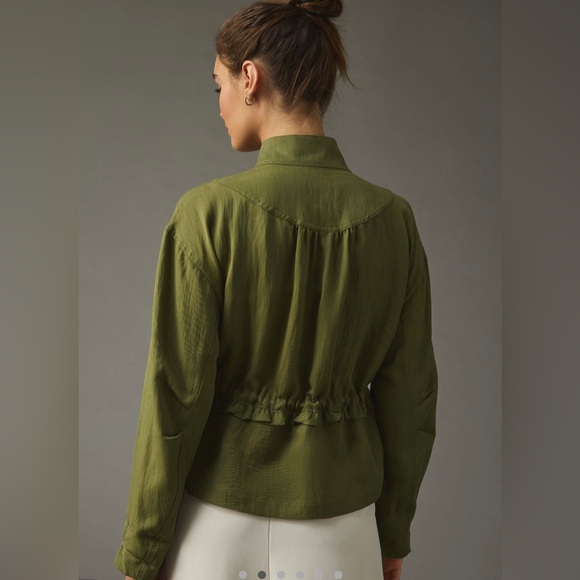 By Anthropologie Oversized Utility Jacket in Moss - Picture 2 of 7